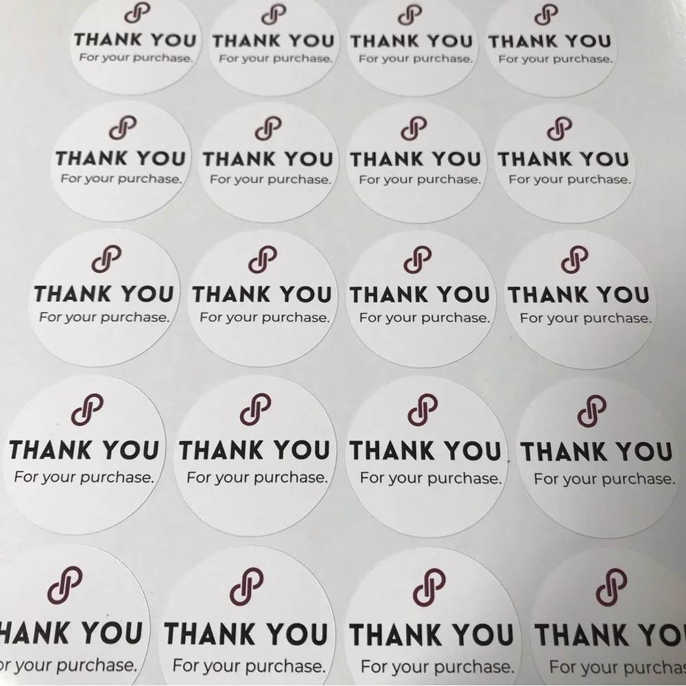 48 thank you for your purchase stickers 1.5”